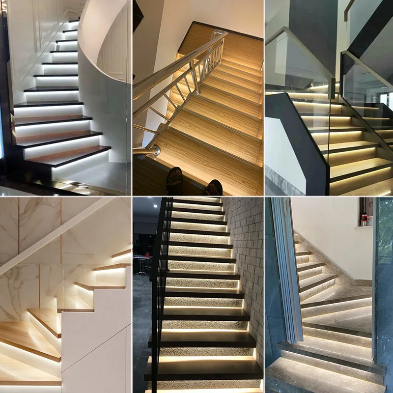 Internet celebrity stair step light corridor intelligent LED accurate sensor light corridor free wiring floor step line light