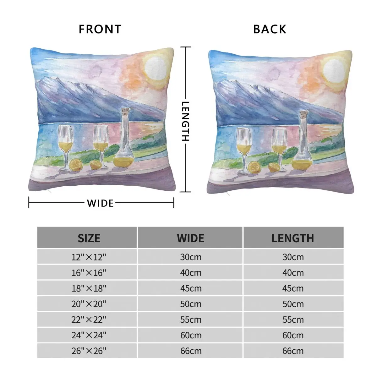 Lake Garda With Limoncello Square Pillowcase Polyester Linen Velvet Printed Zip Decorative Pillow Case Room Cushion Cover