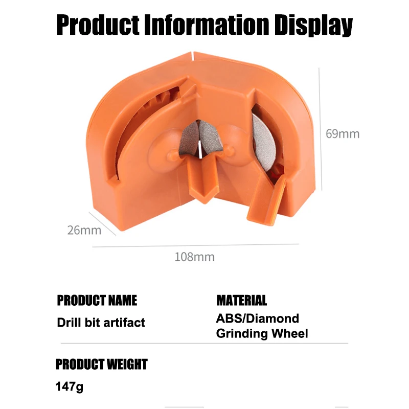 2-16mm Universal Drill Bit Sharpener Diamond Milling/Twist Drill Bit Sharpener Household Grinding Tools Double-sided Polishing
