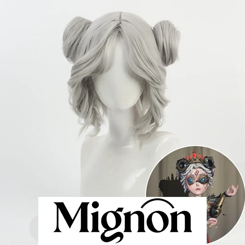 

Identity V Mechanic Returner Skin косплей парик серебристо-серая кожа головы двойные булочки подарок на Хэллоуин