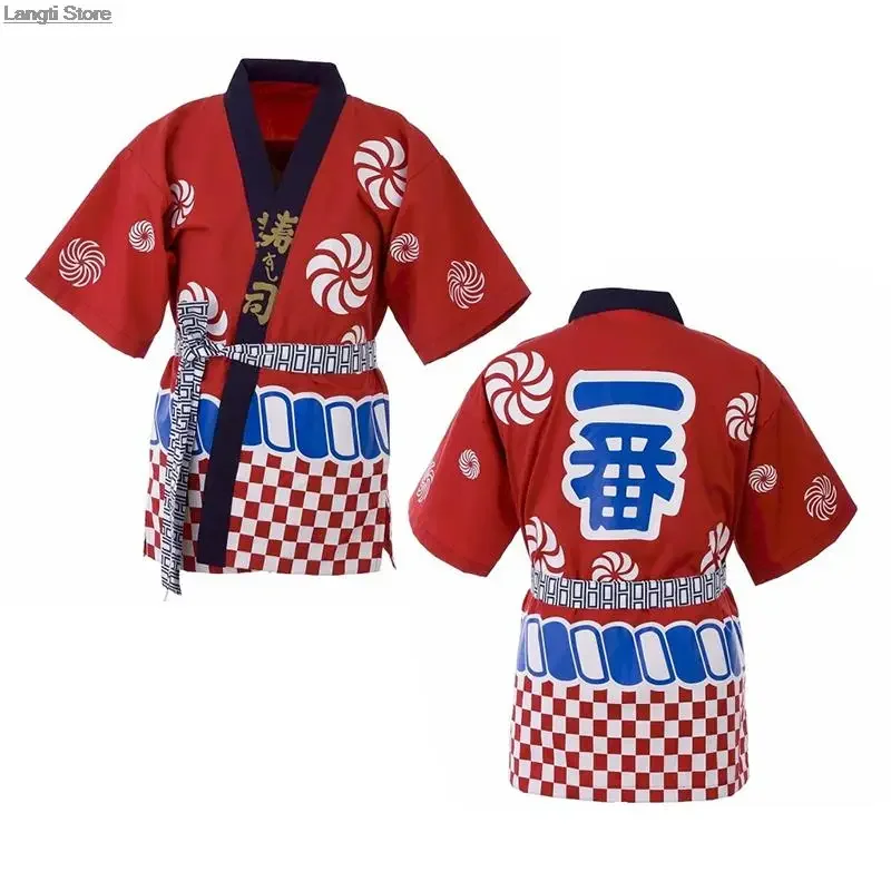 Manteau de Chef de Style japonais, uniforme de Sushi, Kimono de Restaurant, chemises de cuisine, serveuse, serveur, vêtements de travail, hauts, vestes de Chef