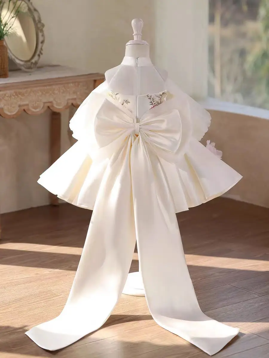 Dreamy Vow D237 Luxury White Girl Dress Beauty with Train Lovely Princess Kids Wedding Birthday Festival Party Pageant Gown