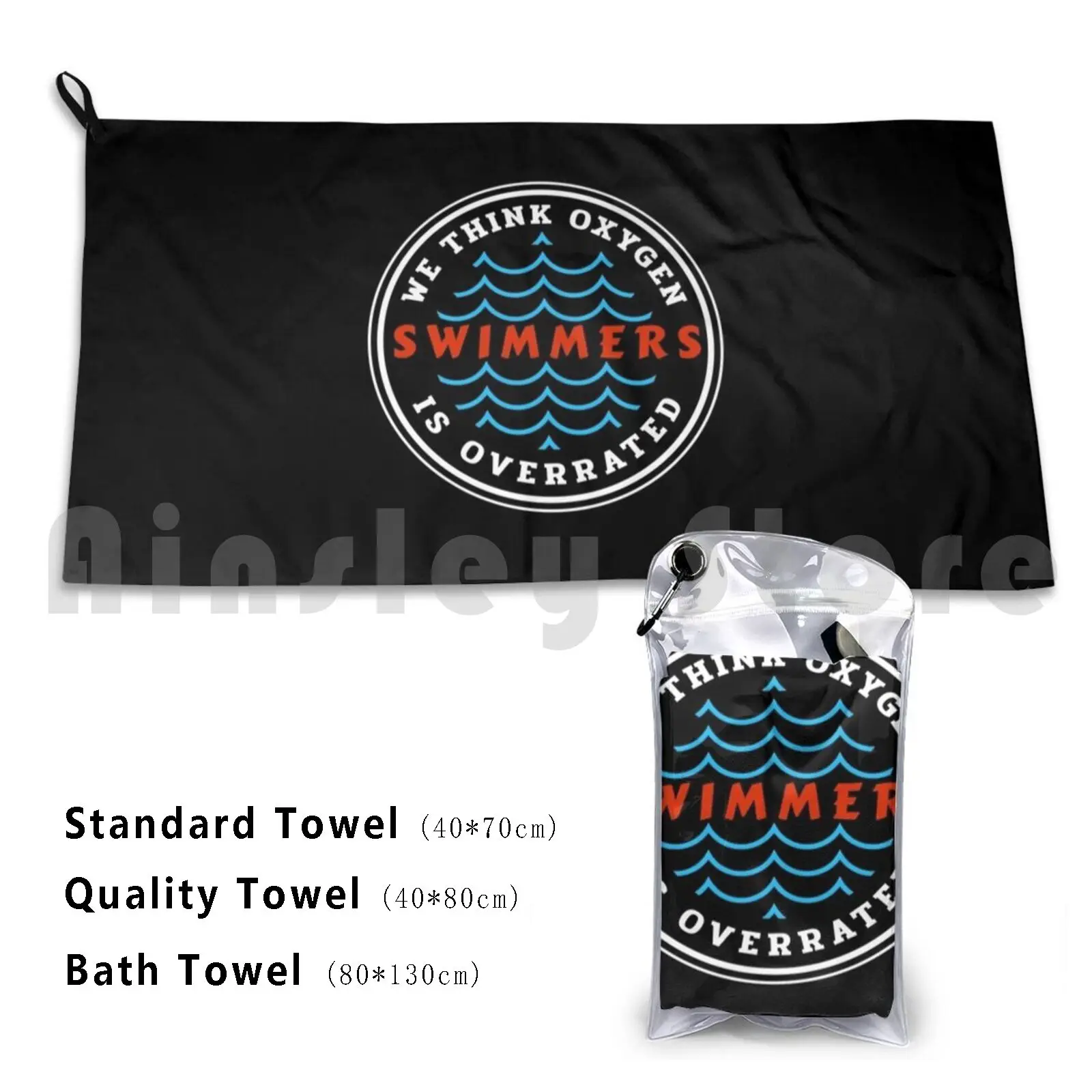 Swimmer Swim Team Swimming Competition Oxygen Overrated Gift Design Bath Towel Beach Cushion For Swimmers Oxygen Is