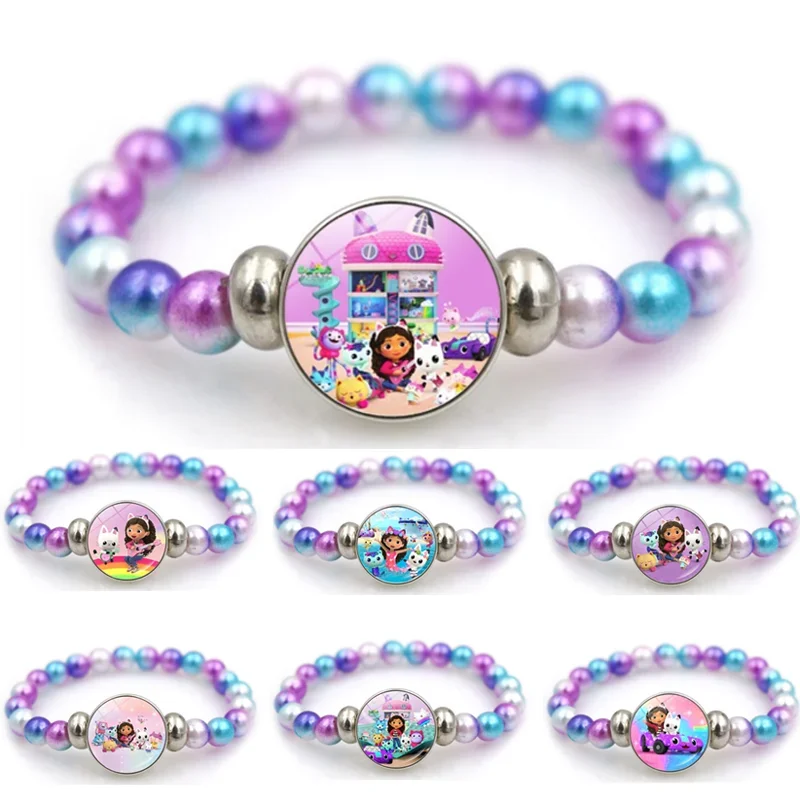 Gabby Dollhouse Bracelet Fashion Beaded Wristband Cartoon Anime Jewelry Accessories Kids Girls Boys Birthday Baby Shower Gift