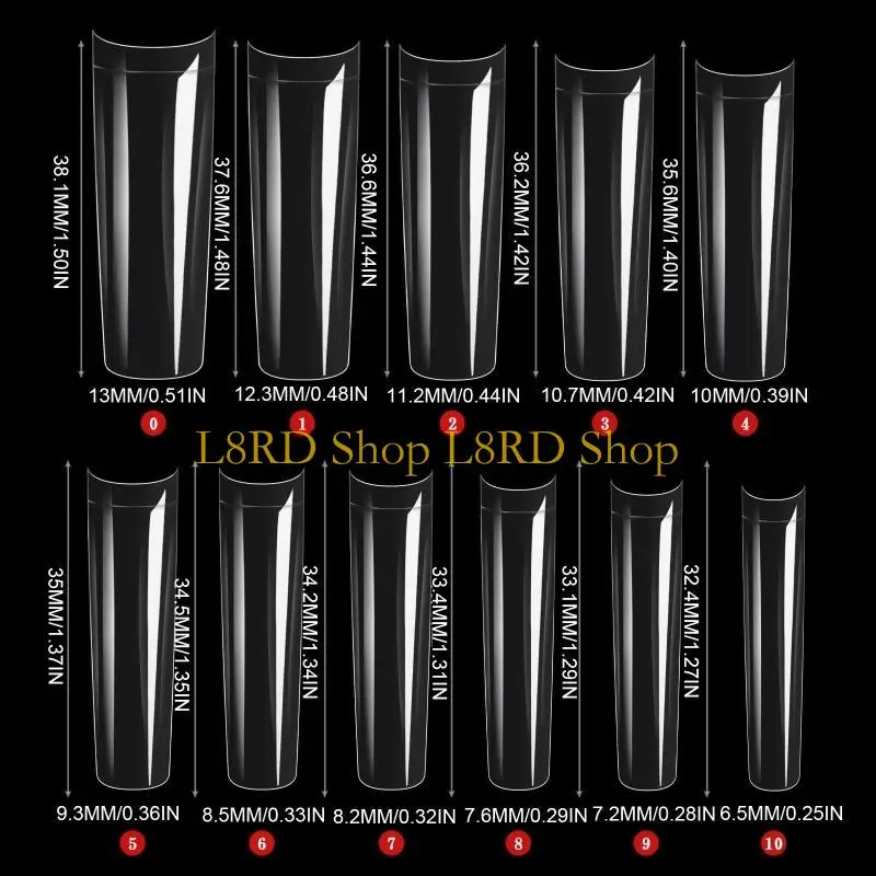 L8rd c Kurve Nagelspitzen Quadratische Nagelspitzen für gerade Nagelspitzen gefälschter Nagel t