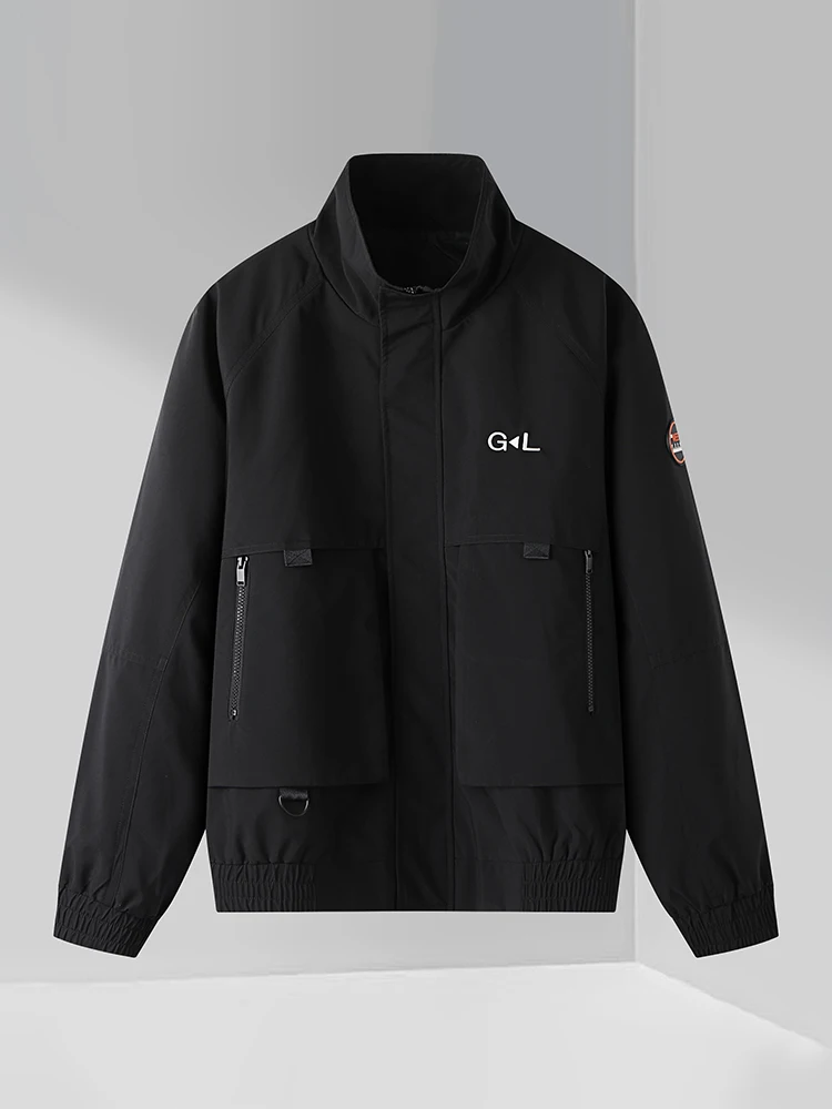 

Модная удобная куртка с воротником-стойкой, новинка 2023 года, свободного кроя, повседневное пальто с большими карманами, молодежная осенняя верхняя одежда