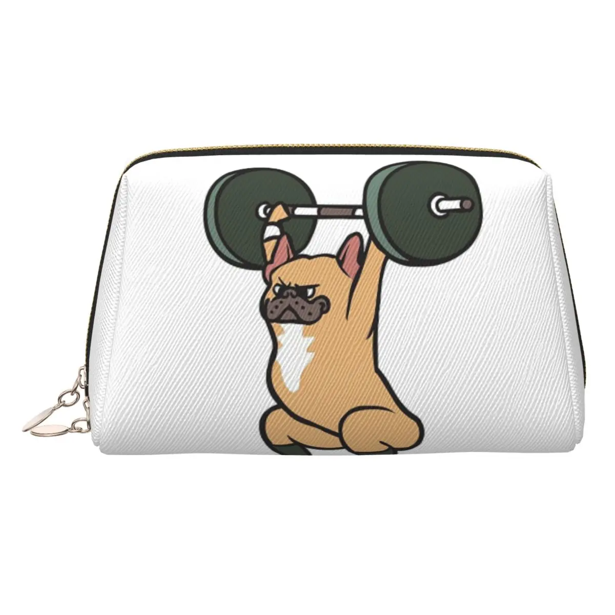 

The Snatch Weightlifting French Bulldog Women Cosmetic Bags Travel Makeup Organizer Pouch Toiletry Storage Dopp Kit Box