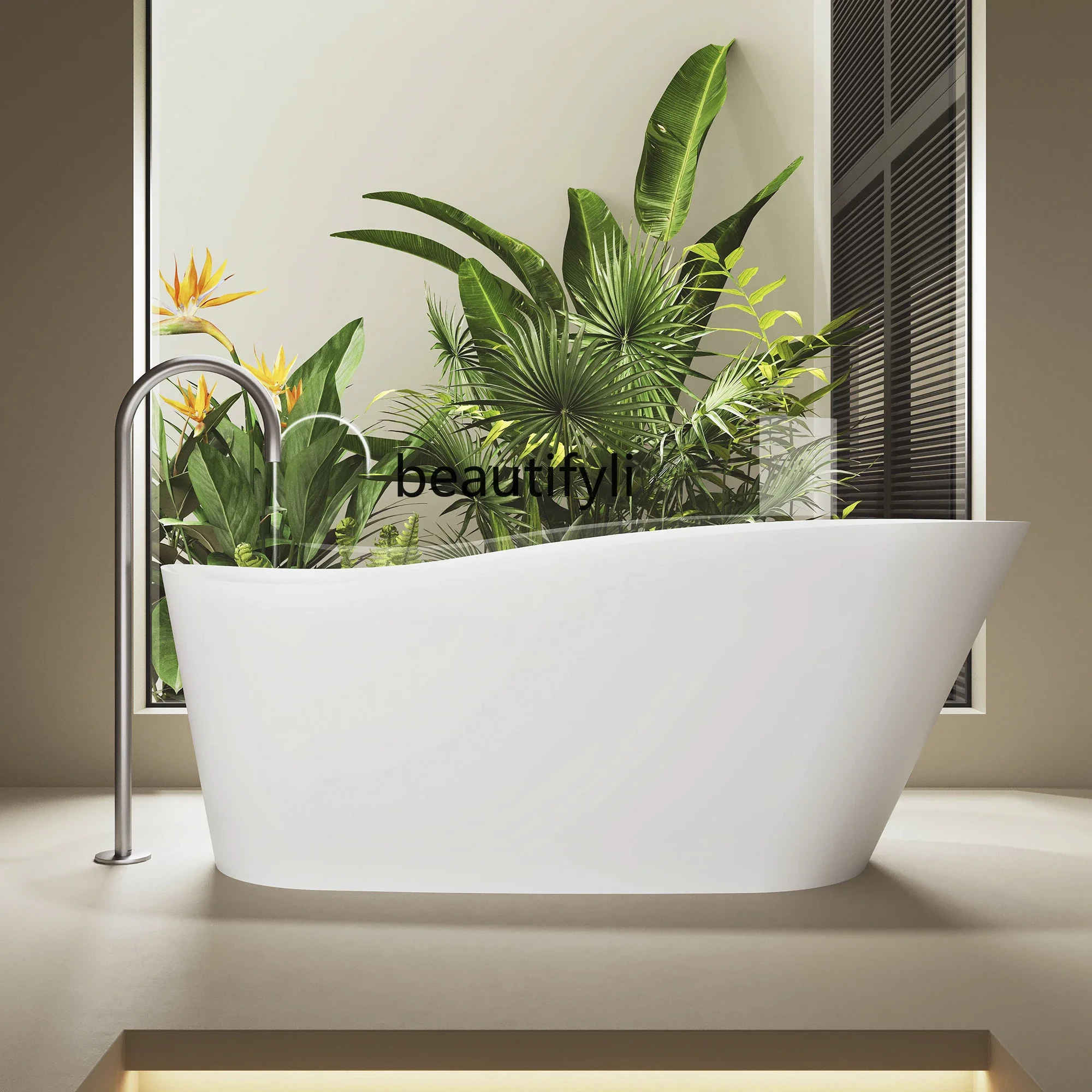 

PMPM polymer artificial stone freestanding bathtub hotel design integrated bathtub53