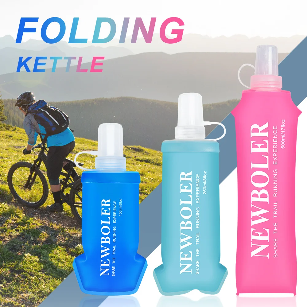 1pc150ml/250ml/500ml Outdoor Collapsible Silicone Bite Size Water Bottle Running Camping Hiking Travel Convenient Water Bottle