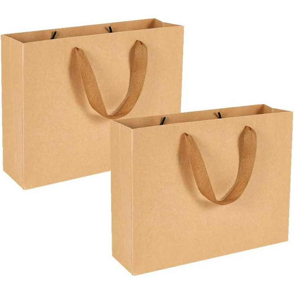 Kraft Paper Bags, Merchandise Bag Retail Bags Grocery Shopping Bags Party Favor Kraft Bags for Gifts Party Baby Shower Birthday