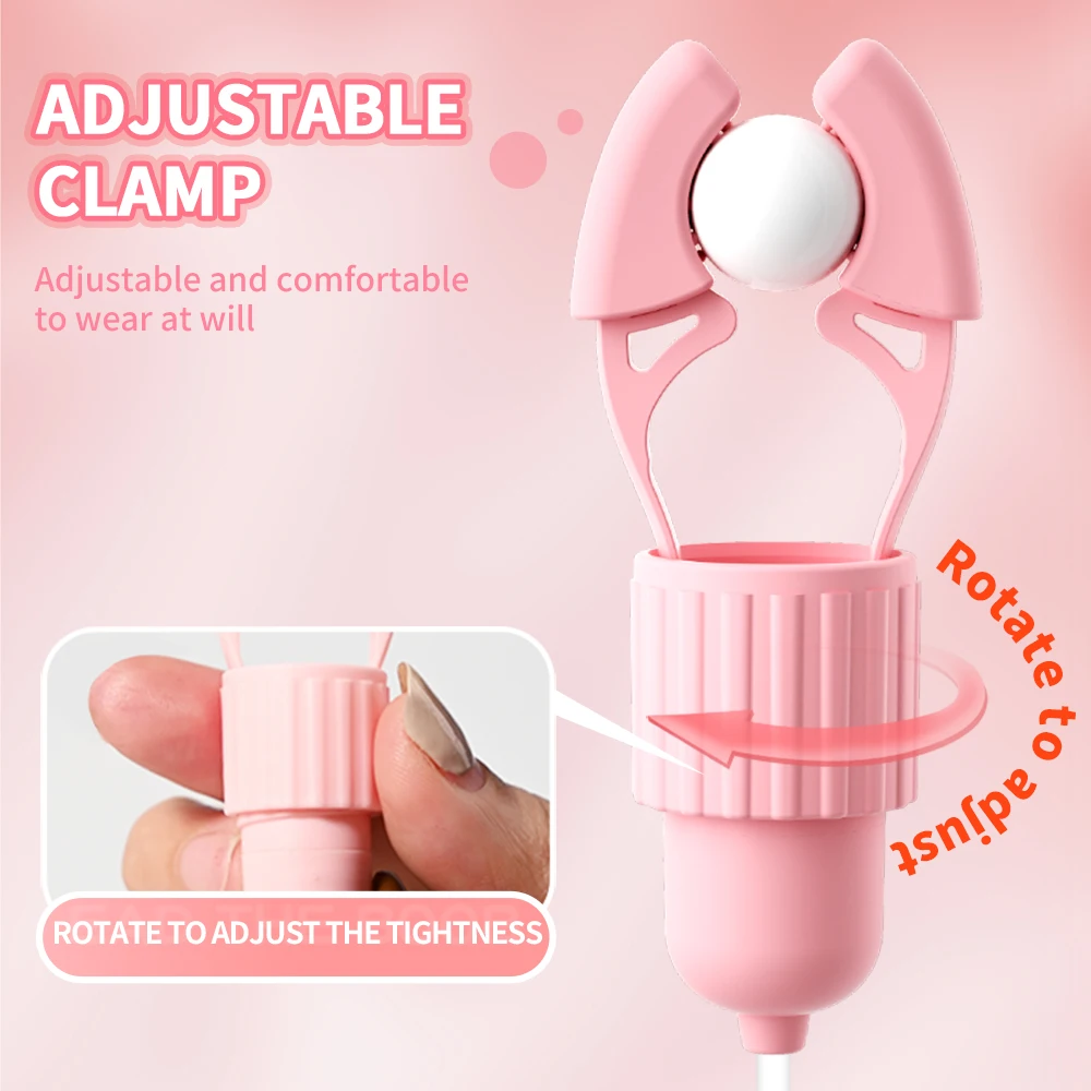 Tongue Licking Vibrator with Nipples Clamp Strong Suction Breast Labia Clitoris Massager Sex Toys for Female G Point Stimulation