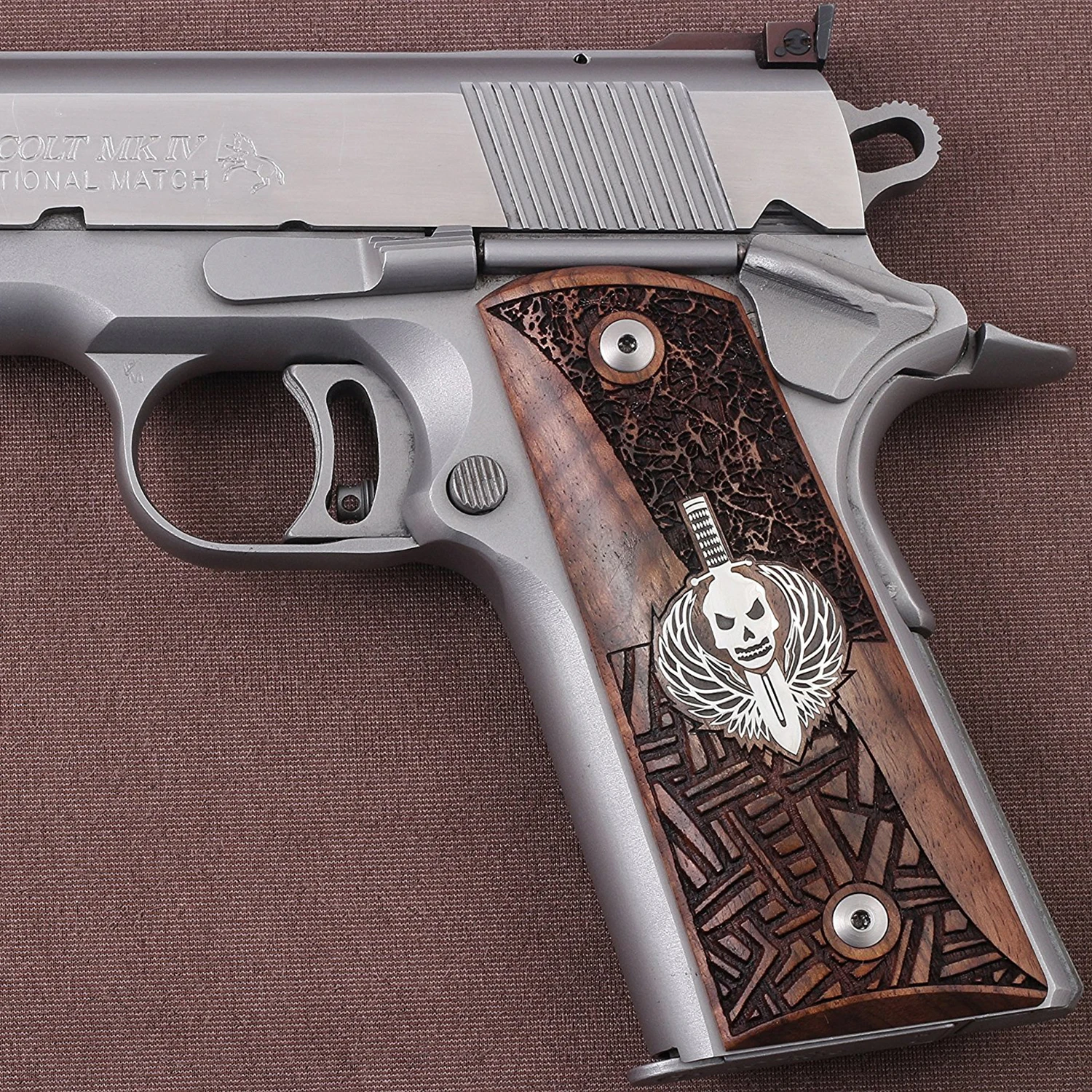 KSD Brand Colt 1911 FIT Model Compatible Walnut Grips Double-Checkering