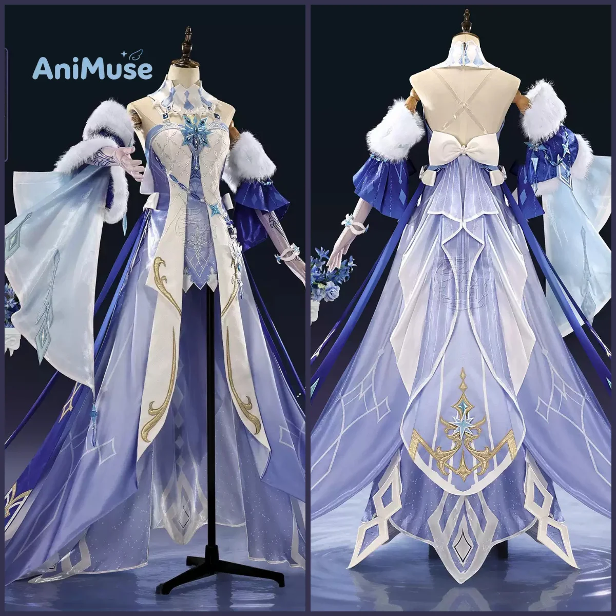 Disfraz de Cosplay de Anastasia Feodorovna Snezhnaya del Juego Genshin Impact, Vestido Nuevo, Traje de Anime para Halloween, Carnaval, Fiesta, AniMuse