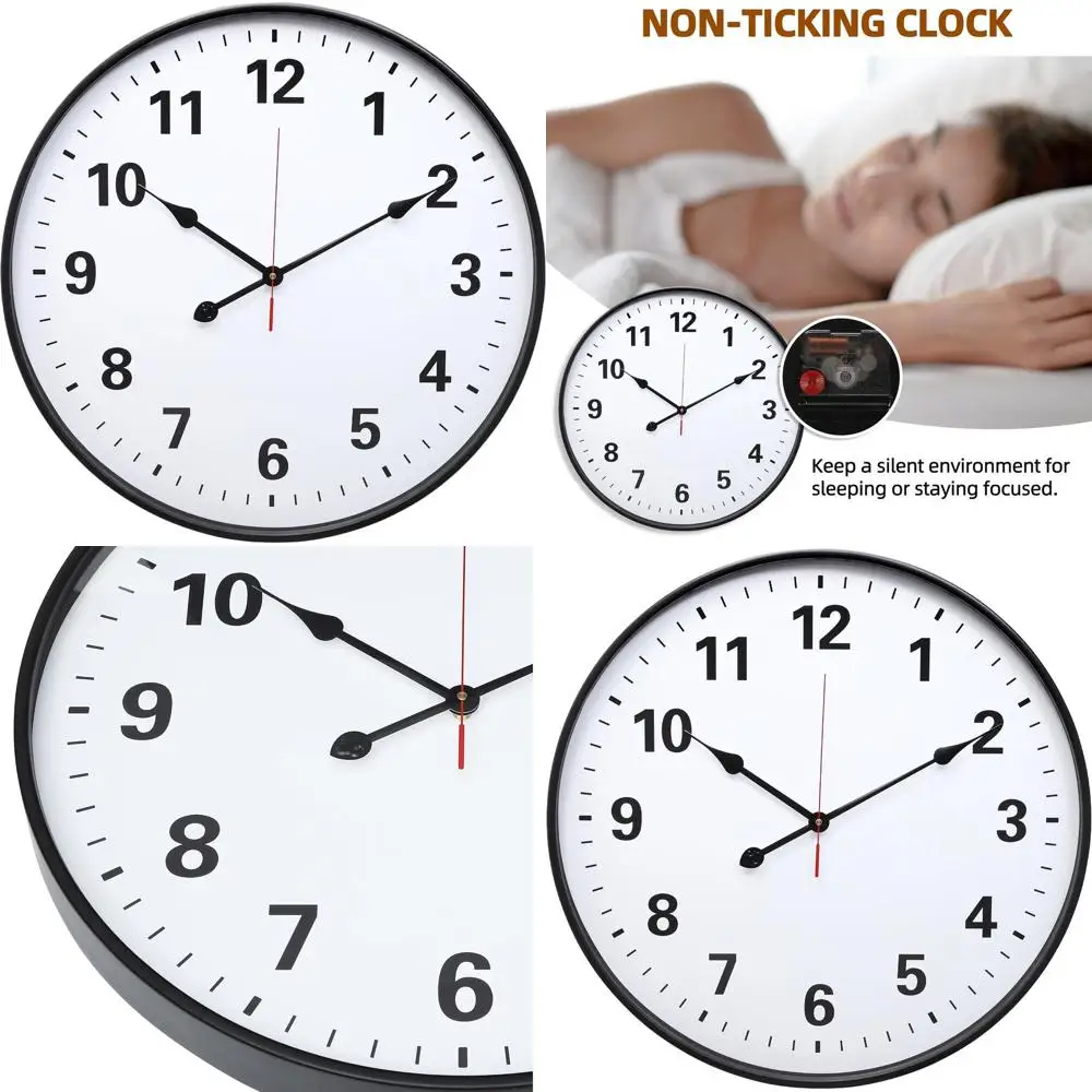 

24. Черные кварцевые настенные часы в винтажном стиле, бесшумные, на батарейках, идеально подходят для домашних и наружных помещений.