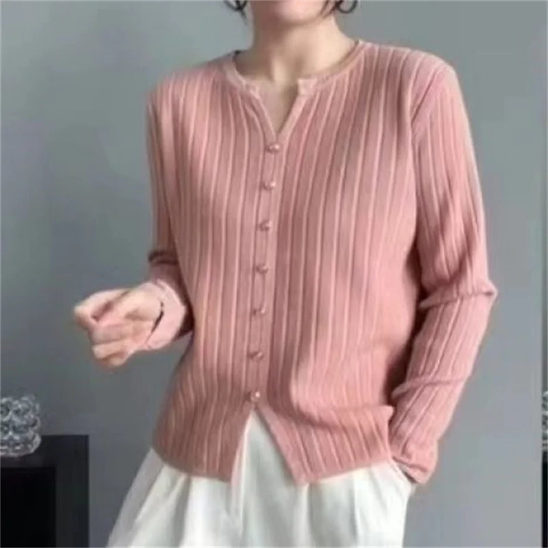 

Yellow Polar Fce Knitted Open Cardigan Autumn Winter High End European Sle Women's Faion Sweater V Ne Long Sve Re...