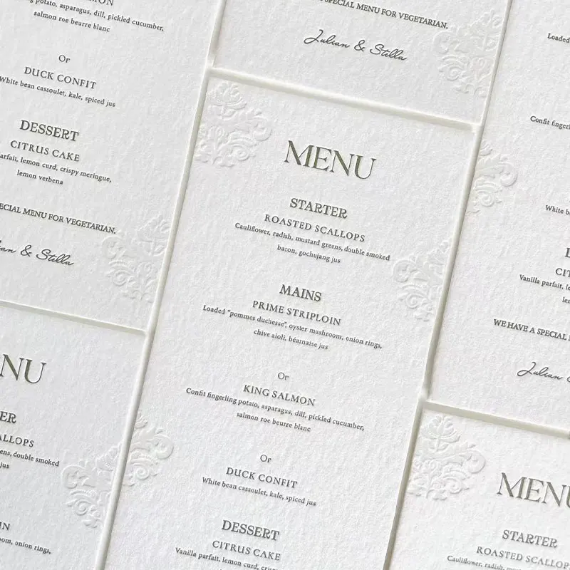 Invitation Cards 3D Logo Texture Paper Wedding Invitation Debossed Embossed 600gsm High-quality Cotton Paper Thank You Card