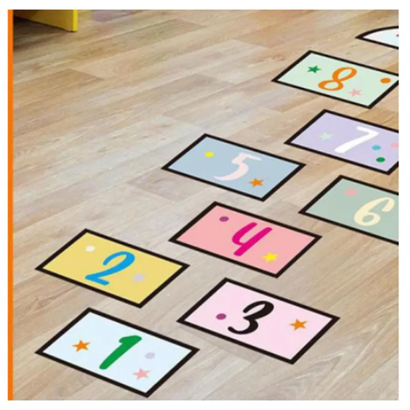 Digital Jump Grid Children's Wall Stickers Kids Toys Preschool Education Floor Stickers Children's Room Decorative Floor Sticker