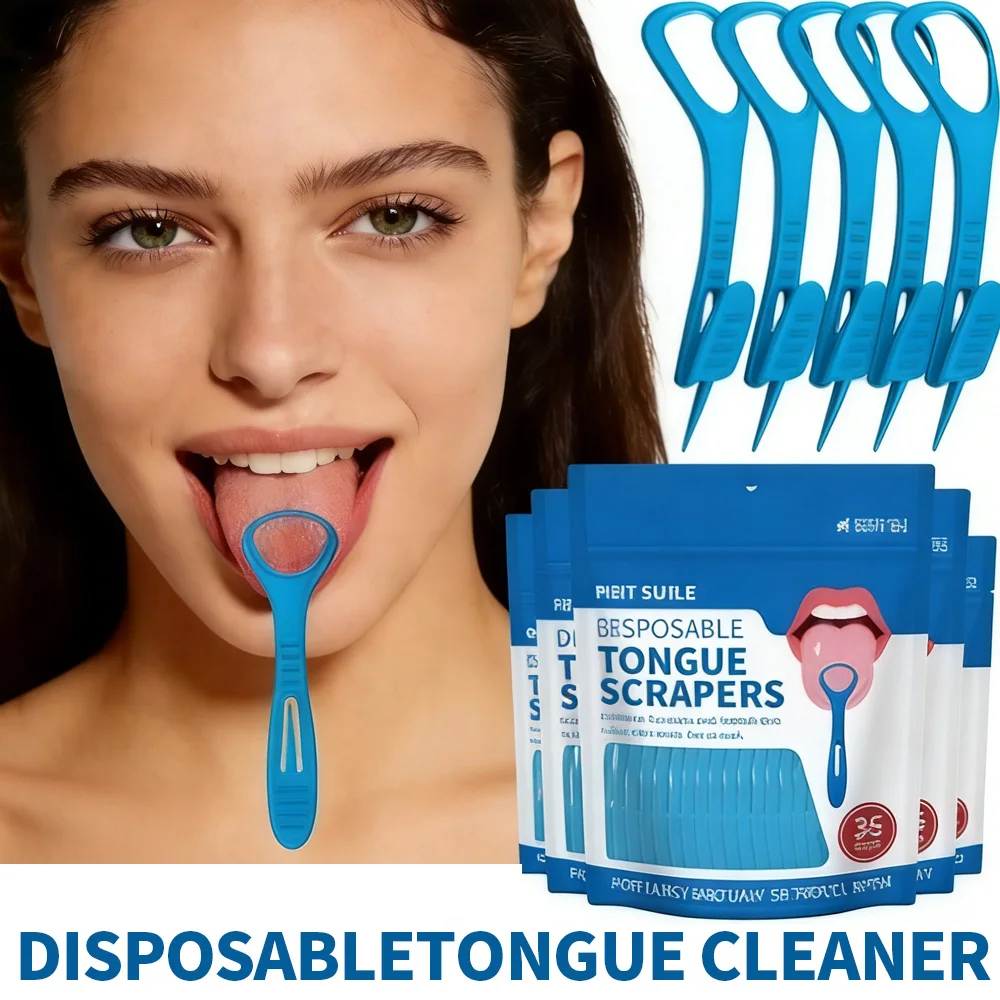 72 PCS Portable 2-in-1 Tongue Cleaner Toothpick, Disposable Oral Hygiene Tool for Daily Travel Use