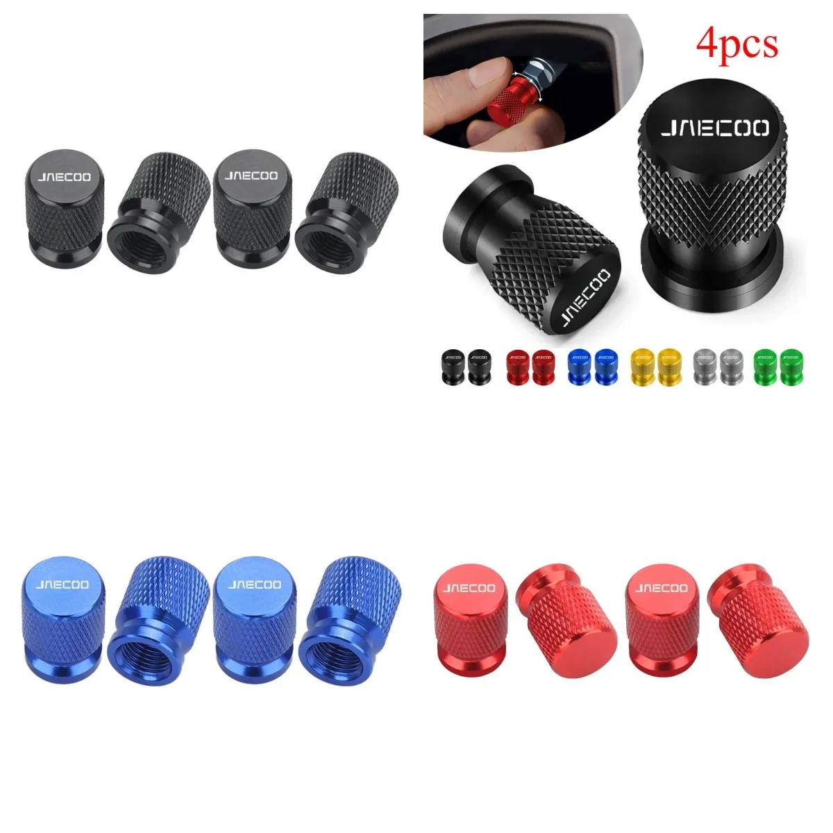 4Pcs Jaecoo Tire Valve Caps Wheel Dust‑Proof Cover Fit Chery S5 O5 E5 C5 PRO PHEV Tiggo 5 8 7 Arrizo Jetour X70  Rim Accessories
