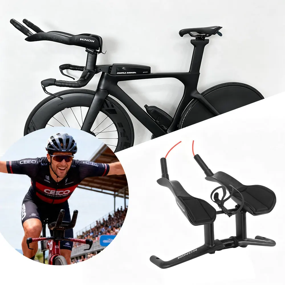 HB052 Full Carbon TT Handlebar Integrated Aero Design 31.8mm 370-420mm Di2 Mechanical Triathlon Bike Bar