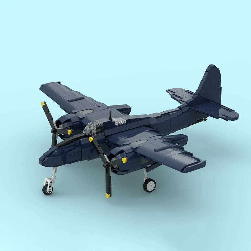 Exquisite new MOC set DIY assembly art model The Grumman F7F Tigercat technology modular building block toy