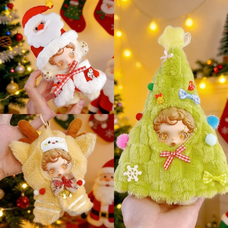 Christmas 17Cm Plush Doll Clothes Christmas Tree Style Outfit For Vinyl Blind Box Trendy Play Doll Costume Accessories