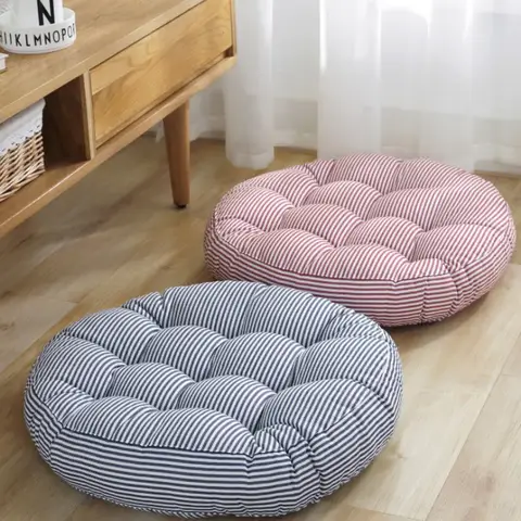 बड़े गोल बैठने का फर्श कुशन कॉटन लिनन ध्यान योग मोटा गोल टाटामी बच्चों की सीट पैड पाउफ कुर्सी बालकनी कुशन 6 best sales फर्श की सीट - №5