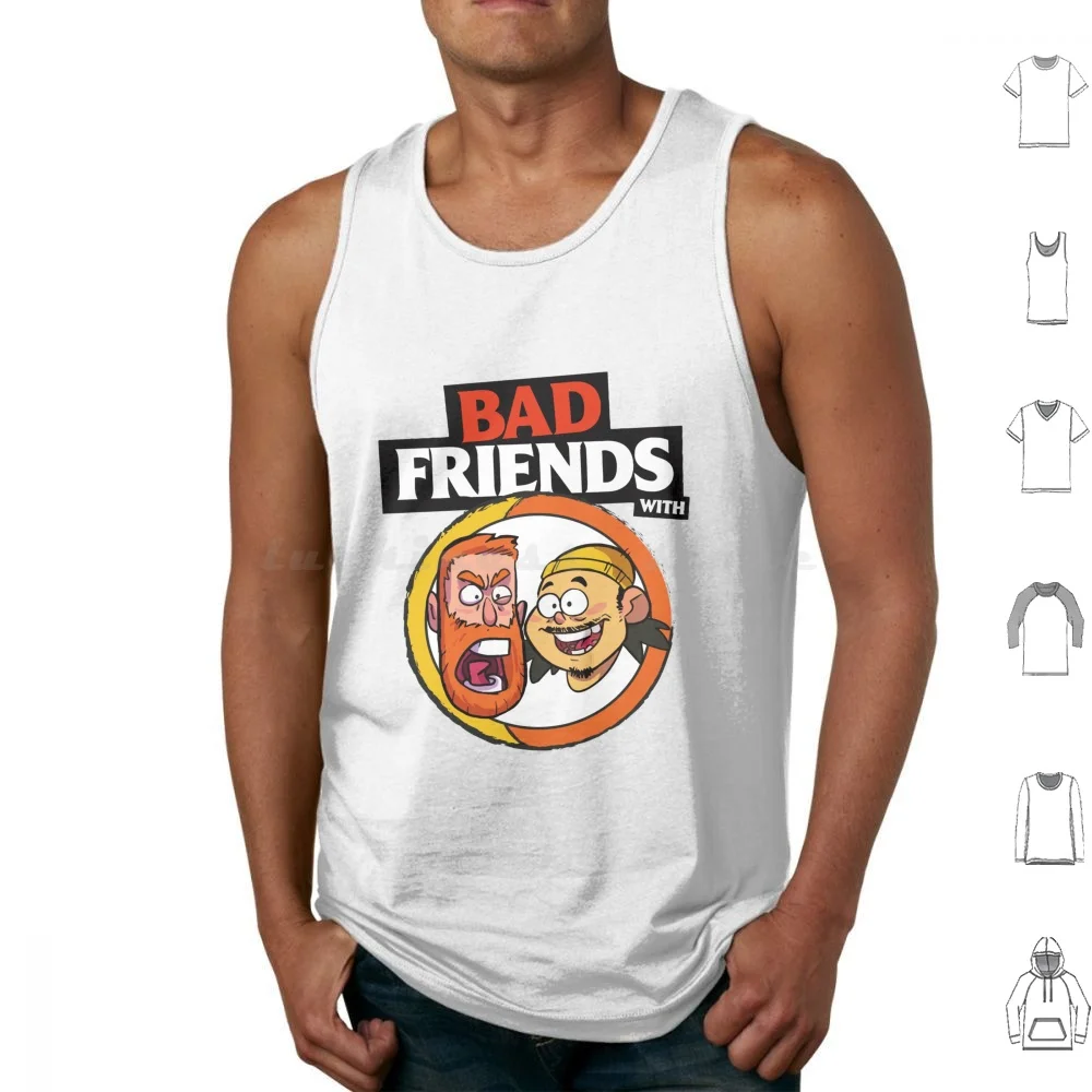 Bad Friends Podcast-Bobby Lee-Andrew Santino Regatas Estampadas Algodão Bad Friends Podcast Andrew Santino Bobby Lee Ginger