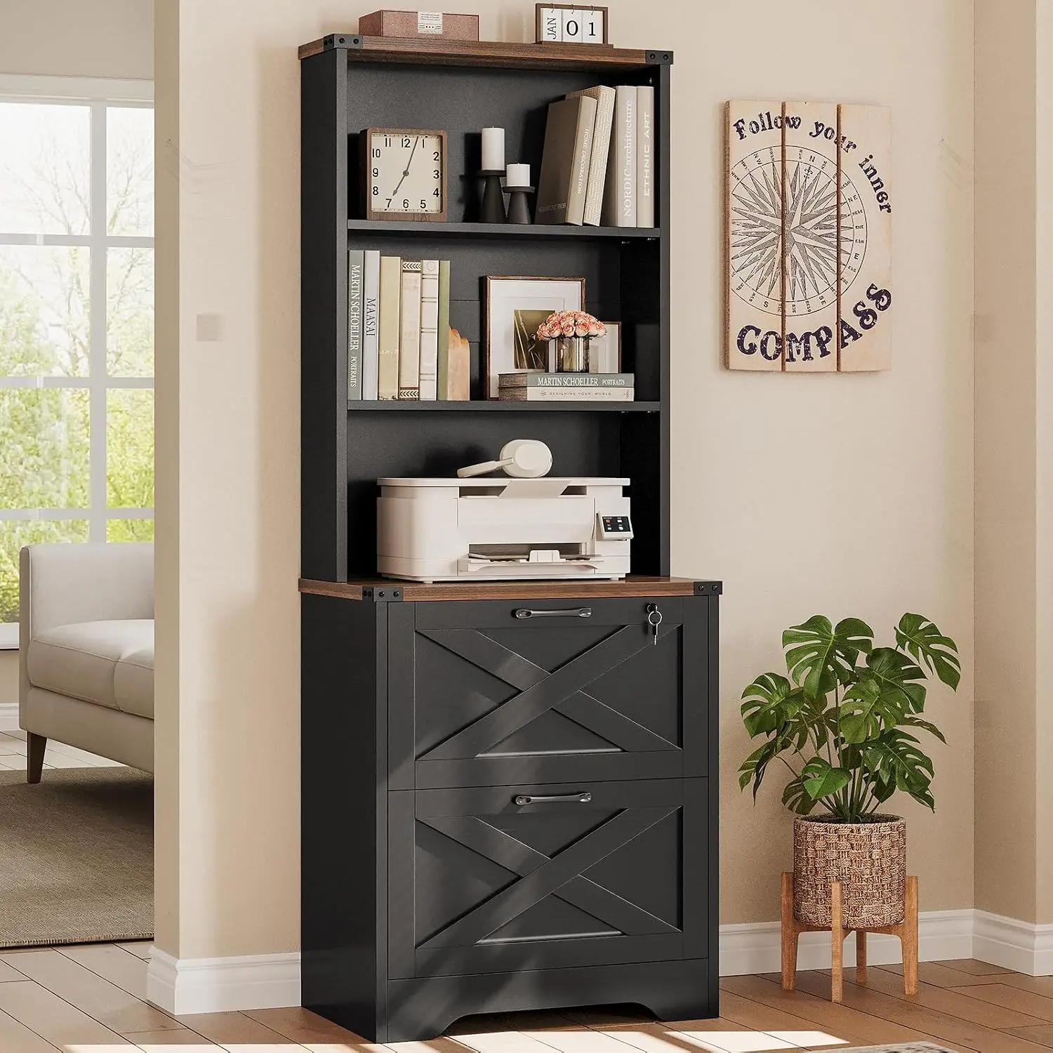 2 Drawer File Cabinet with Lock fits Legal/Letter/A4 Size, Customized