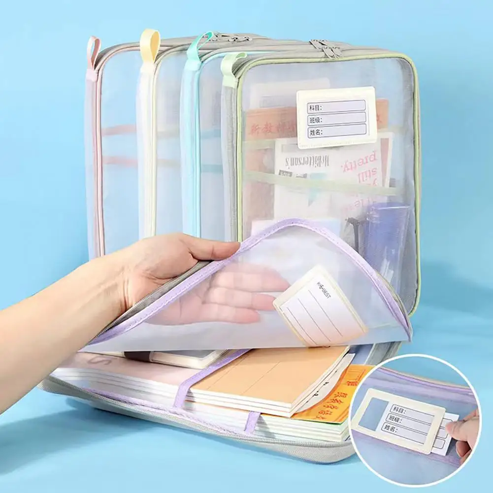 2 قطعة A4 طالب المعلم الكتب تخزين أكياس سعة كبيرة منظم قرطاسية حقيبة المجلدات اللوازم المكتبية المدرسية حقيبة ثابتة