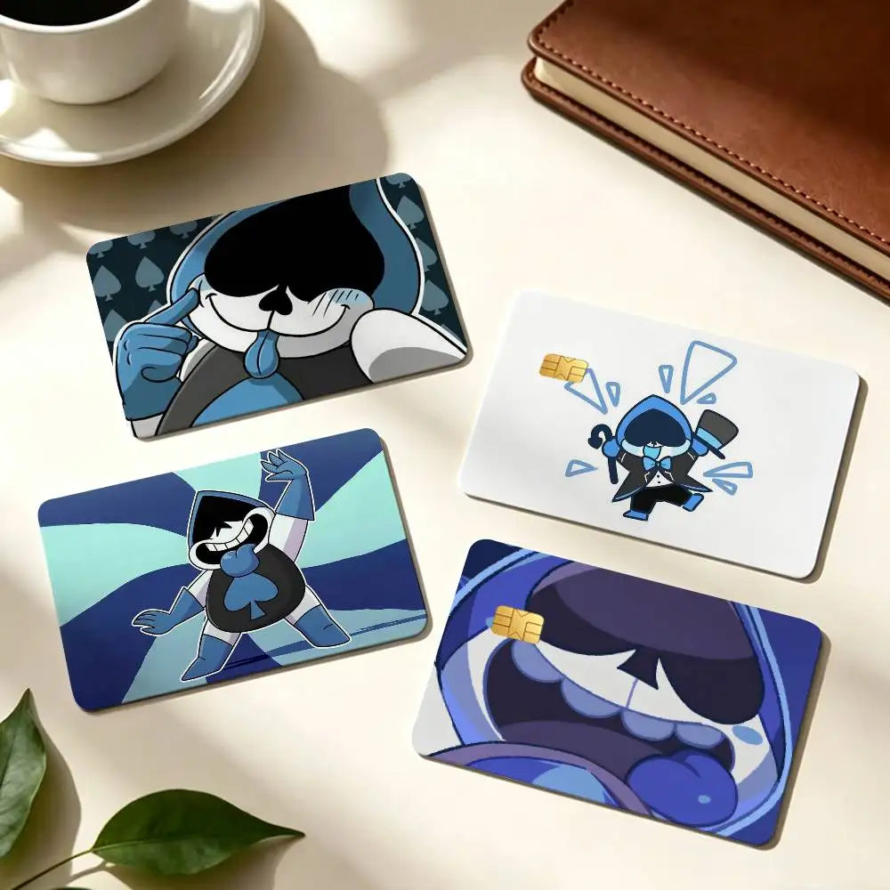 Cute L-Lancer GAME D-Deltarune 1Set 4Pcs Card Skin Sticker Waterproof Decorative Film for Credit Debit Bank Bus IC Card