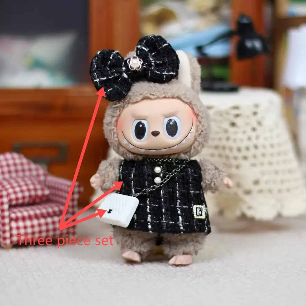 17cm Labubu Doll Clothing Outfit Only Clothe Suprem Cute Outfit Accessories for Clothing Set Multi Color Cute Decoration