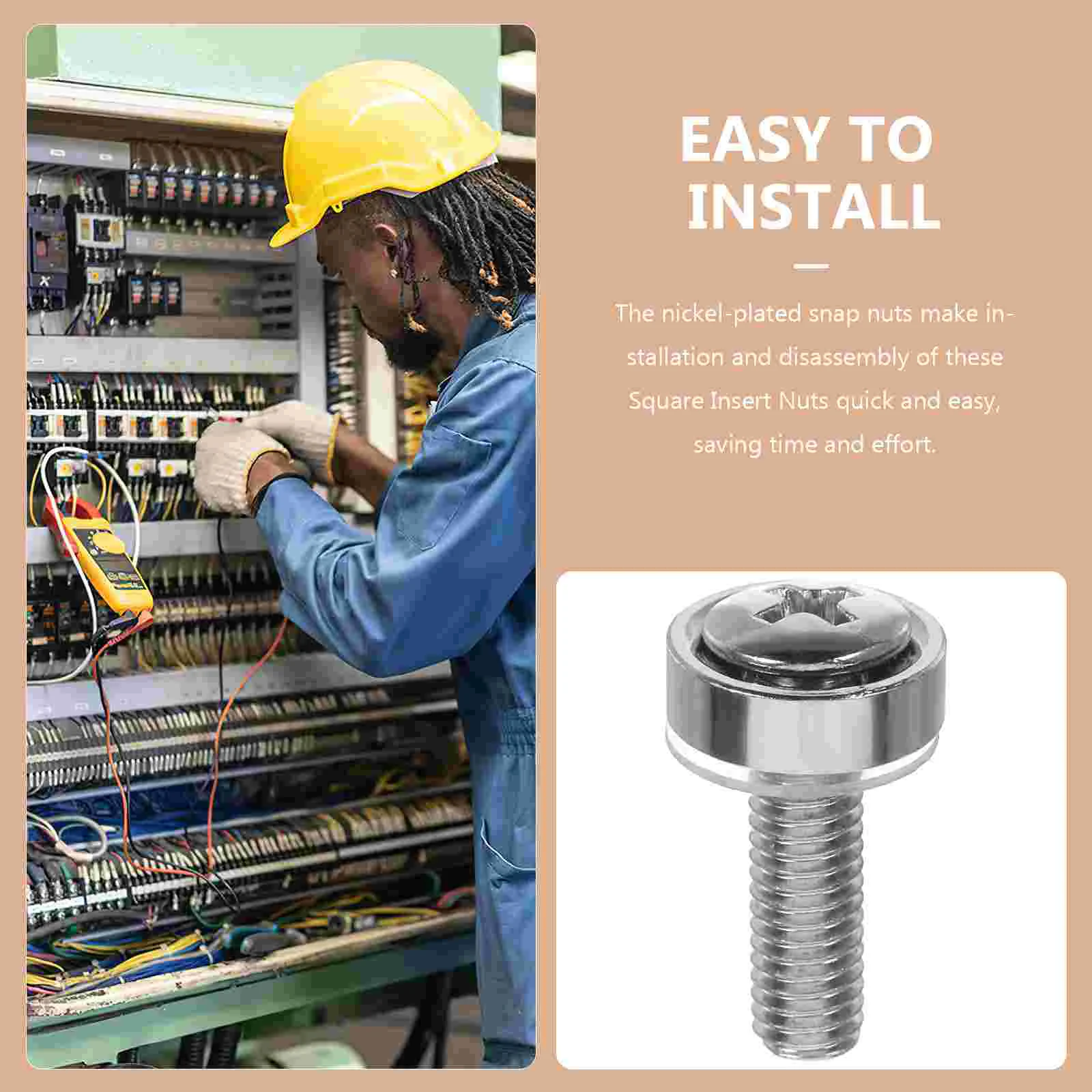 50 Stück Rack-Schrankschrauben für Computermontage, Käfig, Servermuttern, silberner Sattel und Kit