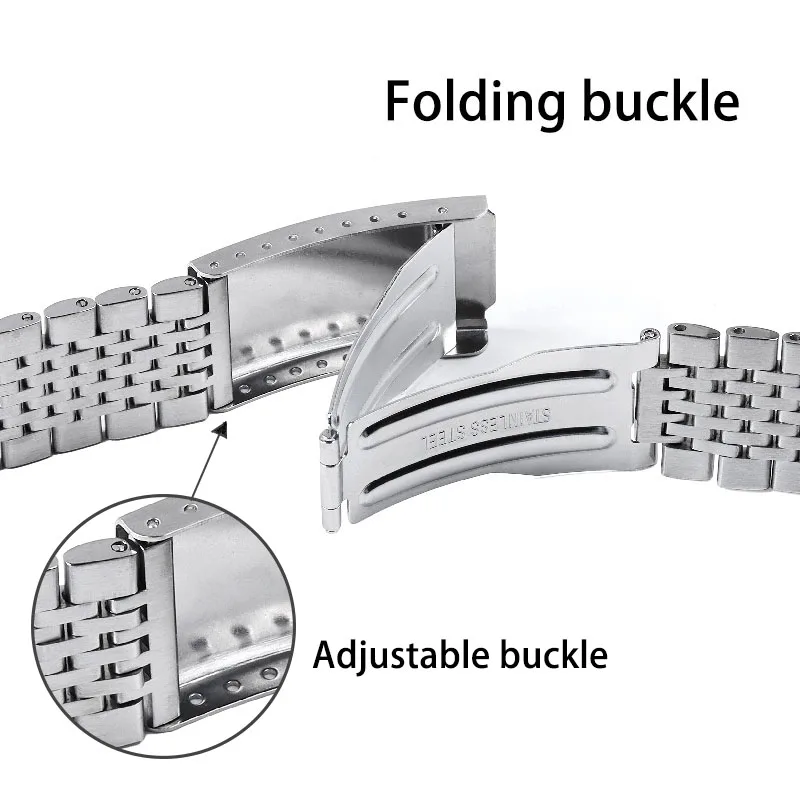 Solid Stainless Steel Straps for Seiko Diving for Rolex Watch Band Folding Buckle Brushed Polished Business 18/20/22mm Bracelets