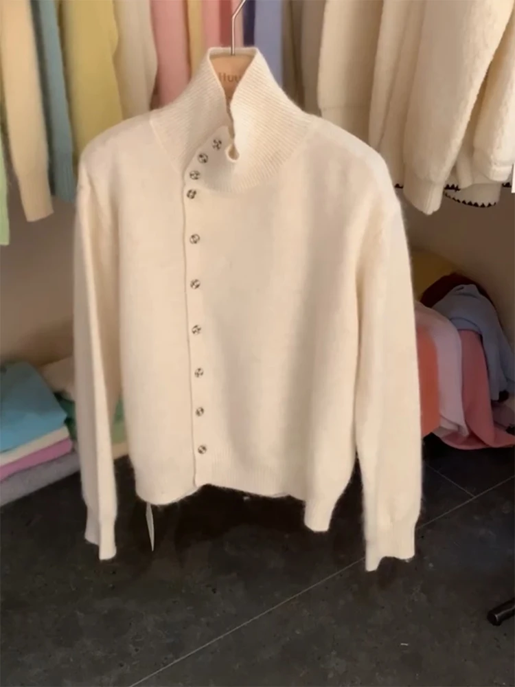 

Корейский вязаный кардиган оверсайз из мягкого трикотажа, облегающий, универсальный, омолаживающий, для осени и зимы