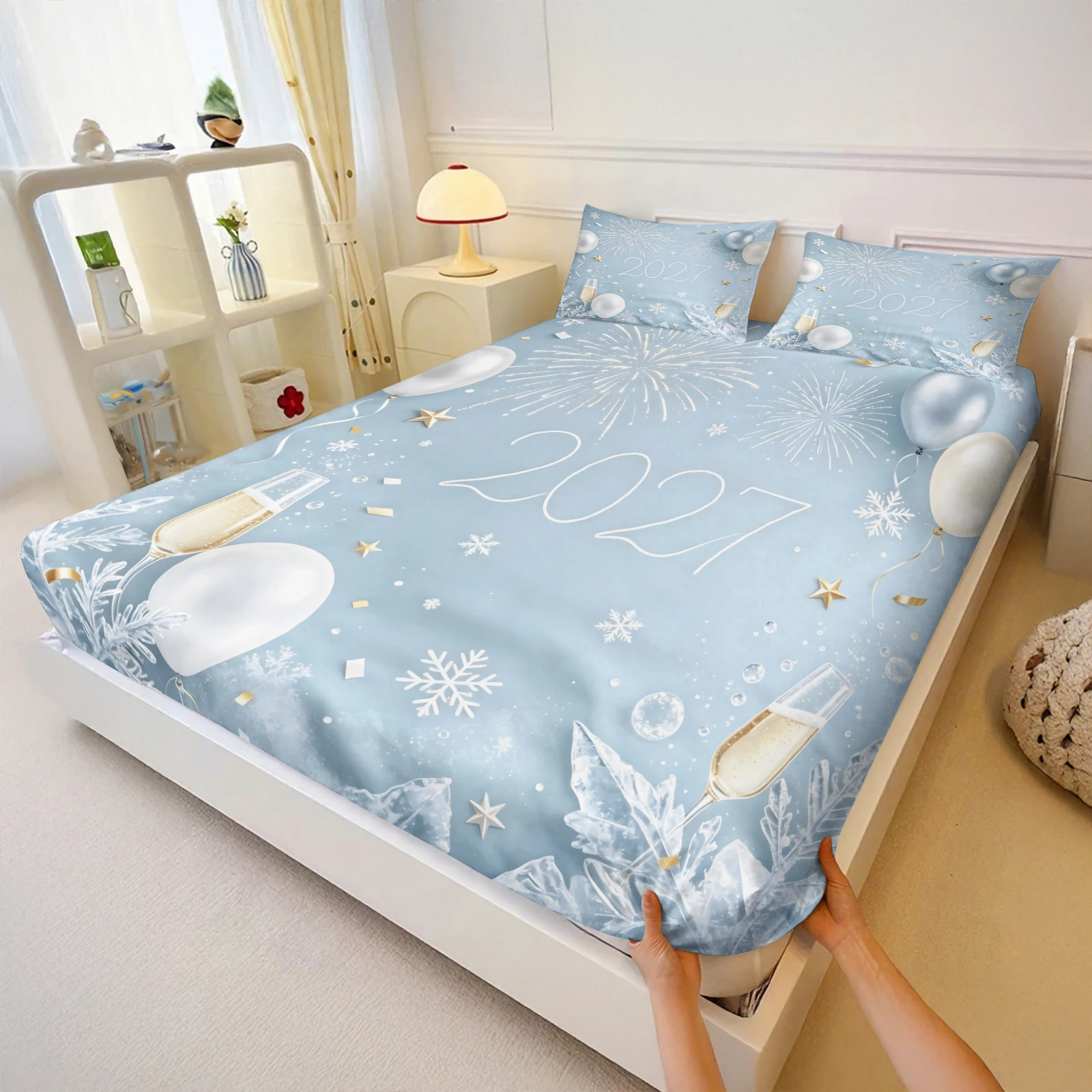 2027 Happy New Year Fitted She - Fitted Bed Sheets Deep Pocket review and price