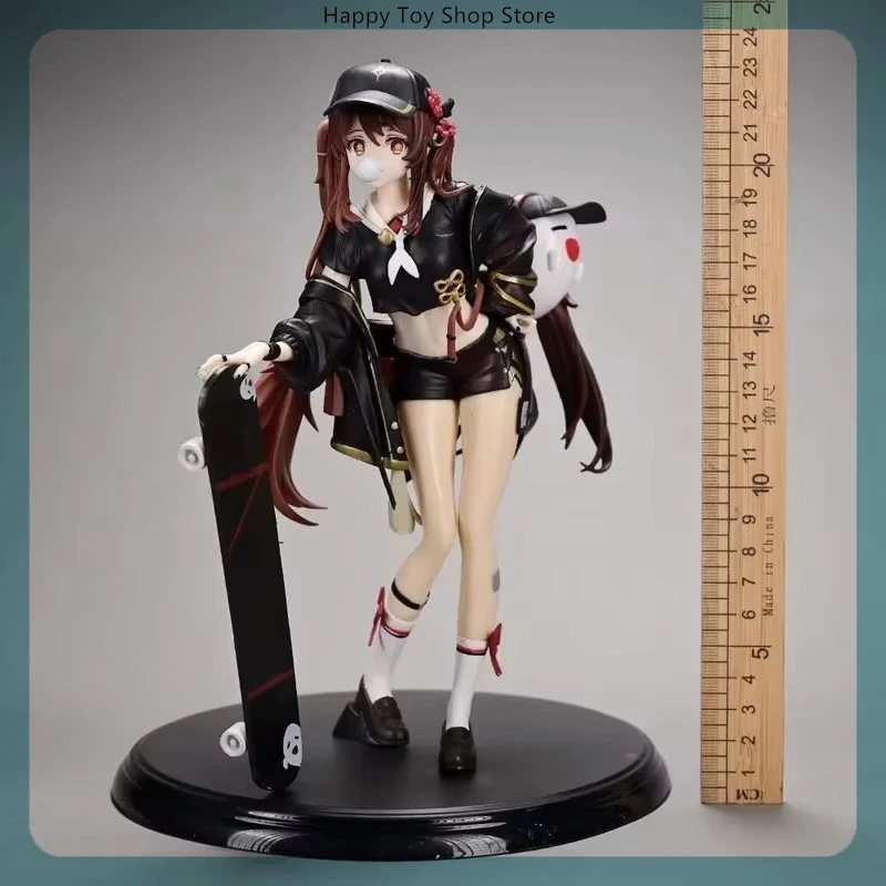 

23cm Genshin Impact Hu Tao With Skateboard Game Girl Figure Model Statue Boys Collection Desktop Decoration Ornament Toys Gifts