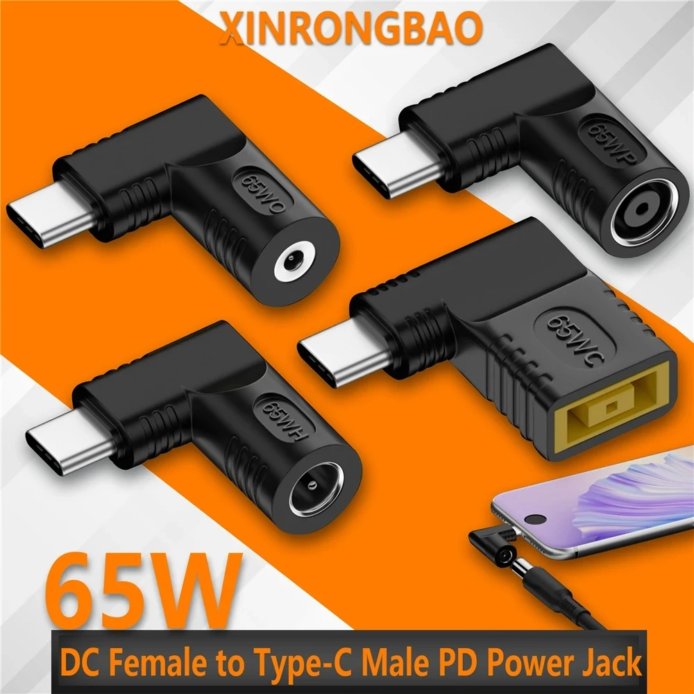 Adaptador de carga rápida para ordenador portátil, Conector de CC hembra a tipo C macho PD, accesorios para Lenovo, Hp y Asus