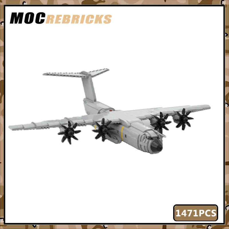 Military Series Air Force Transport Aircraft Airbus A400 M Atlas MOC Building Block Airplane Parts Brick Toy DIY Kid Puzzle Gift