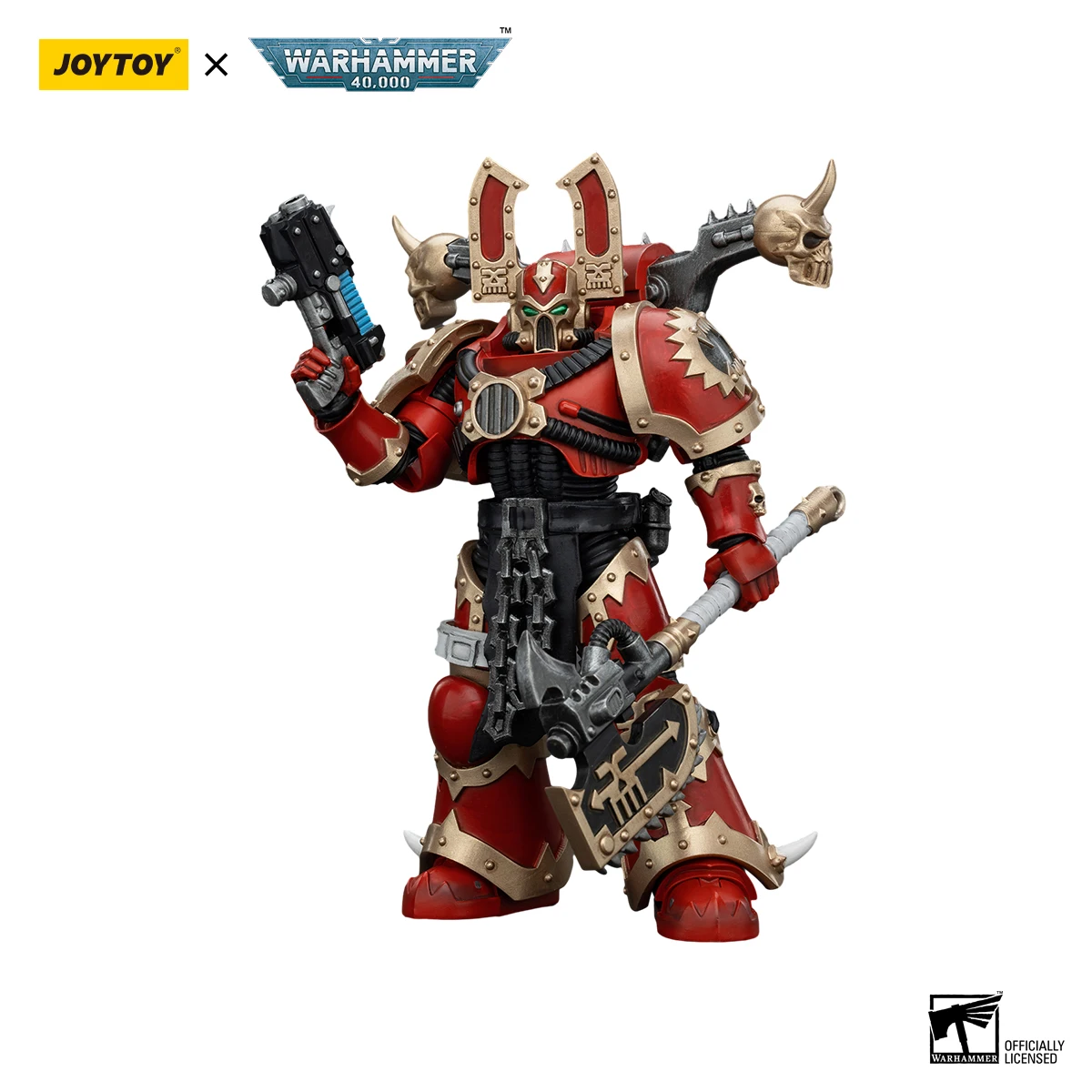JOYTOY Warhammer 40,000 1/18 ตัวเลขการกระทํา World Eaters Khorne Berzerker 7PCS อะนิเมะทหาร