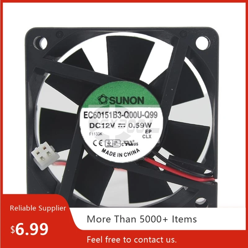 

Бесшумный вентилятор 60 мм для EC60151B3-Q00U-Q99 60x60x15 мм, 12 В постоянного тока, 0,59 Вт, тонкий осевой охлаждающий вентилятор для сервера