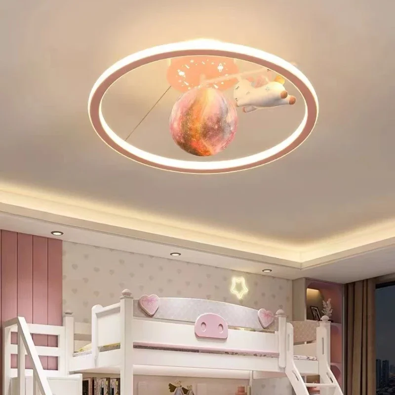 Ceiling Chandelier Lamps for Child\'s Bedroom Living Room Decor Home Decoration Lighting Fixture Cartoon Unicorn Kid LED Lights