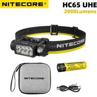 NITECORE HC65 UHE Headlamp 2000 Lumens USB-C Rechargeable Lamp NiteLab LED Headlight Dual Beam Built-in 4000mAh Li-ion Battery