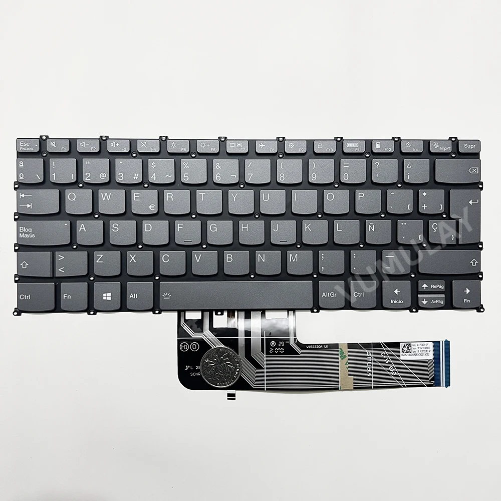 Teclado retroiluminado espanhol para Lenovo IdeaPad 3-14ABA7 3-14IAU7, 5-14ABA7 5-14IAL7,5Pro 14ITL6 14ACN6 14ARH7 14IAP7,Yoga 7-14ITL5 7-14ACN6,FLEX 7-14IAU7,7-14IRU8,Slim 7-14ARE05,7-14IIL05,7-14ITL05,7-14ARH7,14IAP7