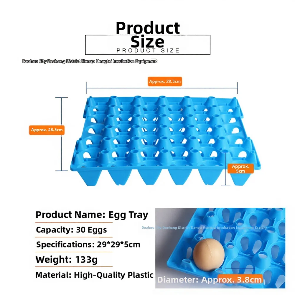 Plastic Egg Holder Tray 30 Slots for Duck Eggs Transport Storage Stackable Food For Safe 28.5x28.5x5cm Lightweight Design