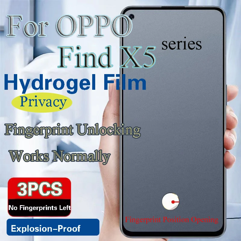 FindX5Pro Privacy Screen Protector For OPPO FindX5 Pro Hydrogel Film Find X5Pro Anti-Peeping Soft Fingerprint Unlocking