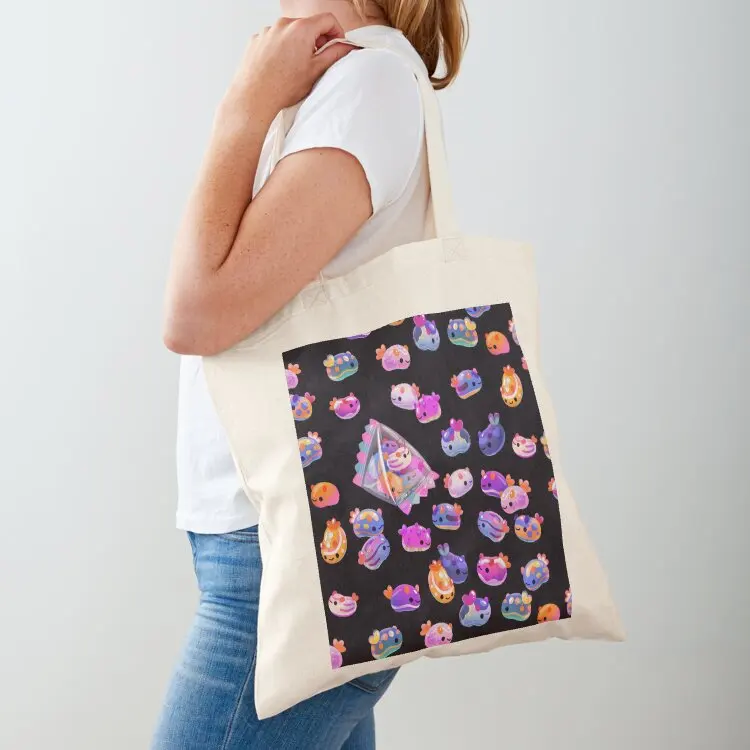 Bolsa de mano tipo tote con diseño de babosa marina de gomitas - color oscuro, para playa, bolsas ecológicas, carrito de compras, bolsa de compras de lona