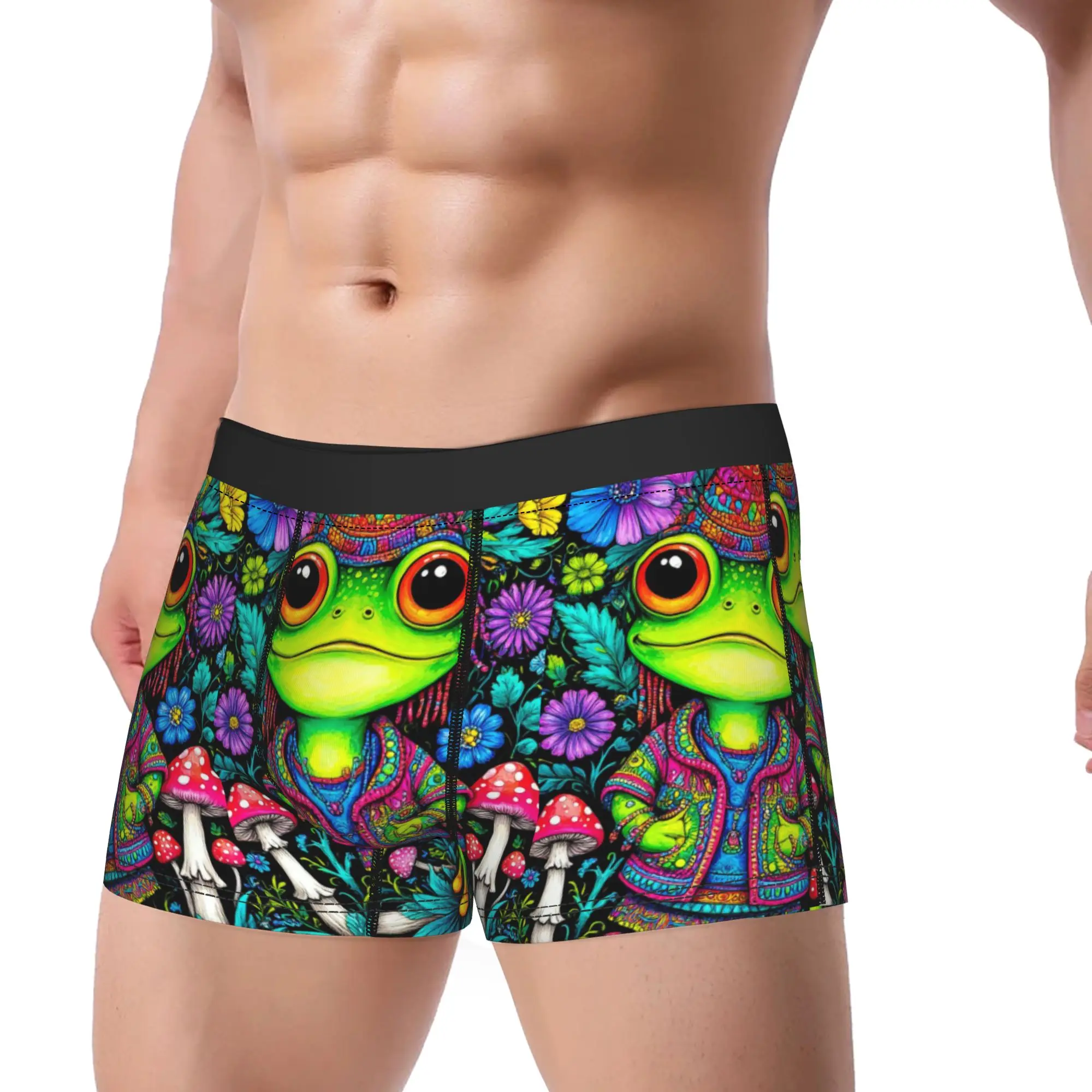 Harajuku Colorful Frog Monster Art Underwear  Custom Boxer Shorts Trenky Men Panties Sexy Soft Shorts Briefs Birthday Present