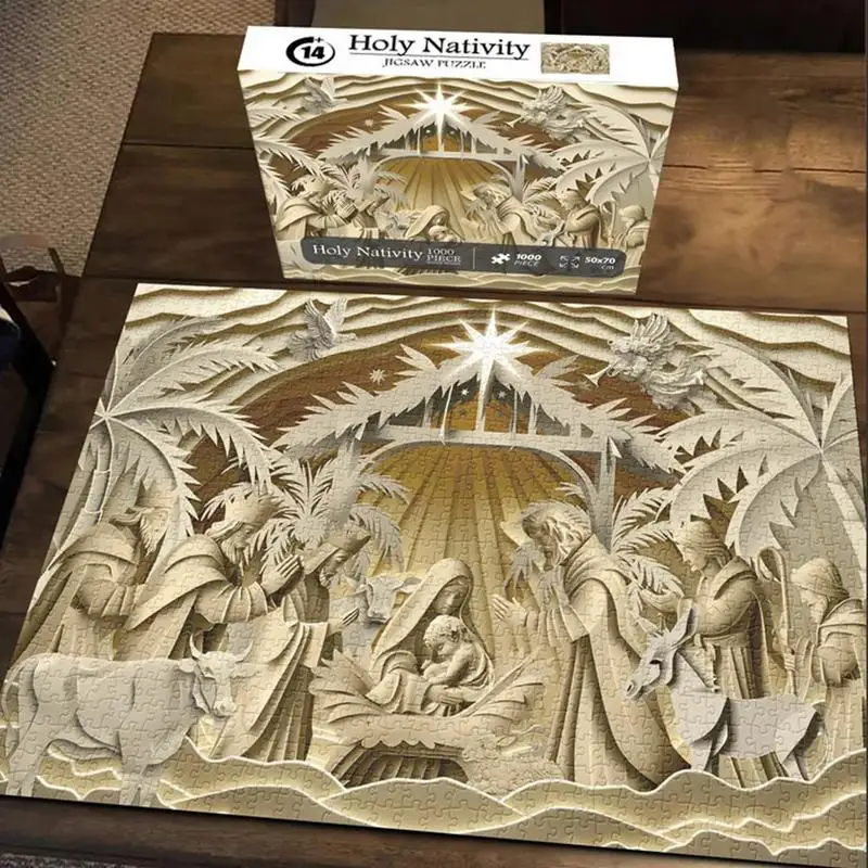 

Nativity Jigsaw Puzzle 1000 Pieces Matte Finish No Glare Nativity Scene Jigsaw Puzzle Educational 24 Countdown Christmas Advent