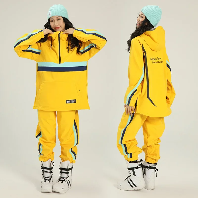 Conjuntos de esquí impermeables para hombre y mujer, chándales de invierno, chaquetas con capucha, pantalones, traje de Snowboard, trajes de montaña al aire libre, conjuntos de esquí, 2025